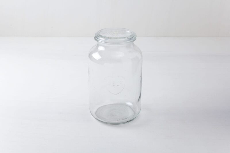 Large and rare vintage preserving jars. lanterns with candles.