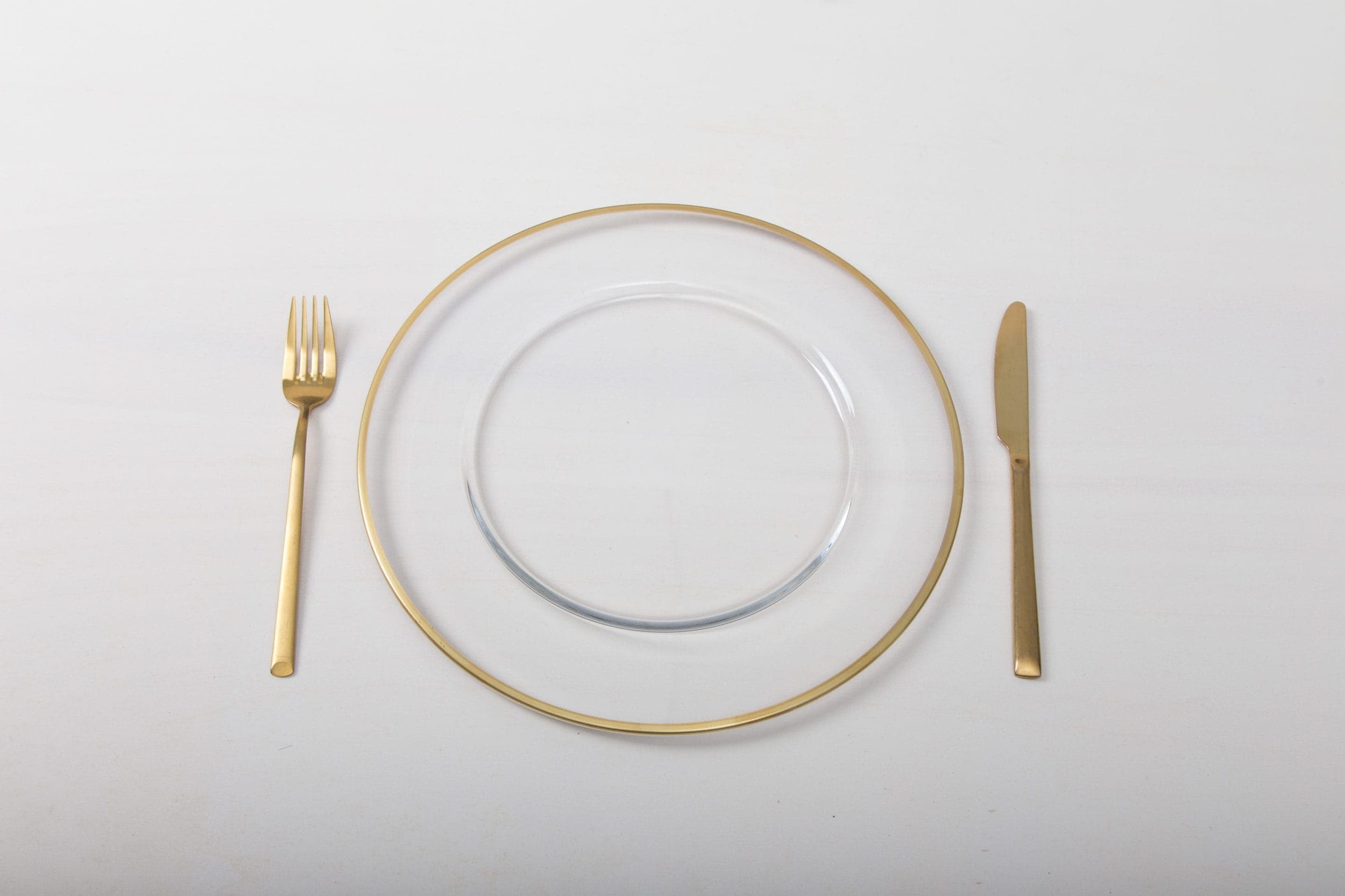 Platzteller Sofia Klarglas mit Goldrand | |