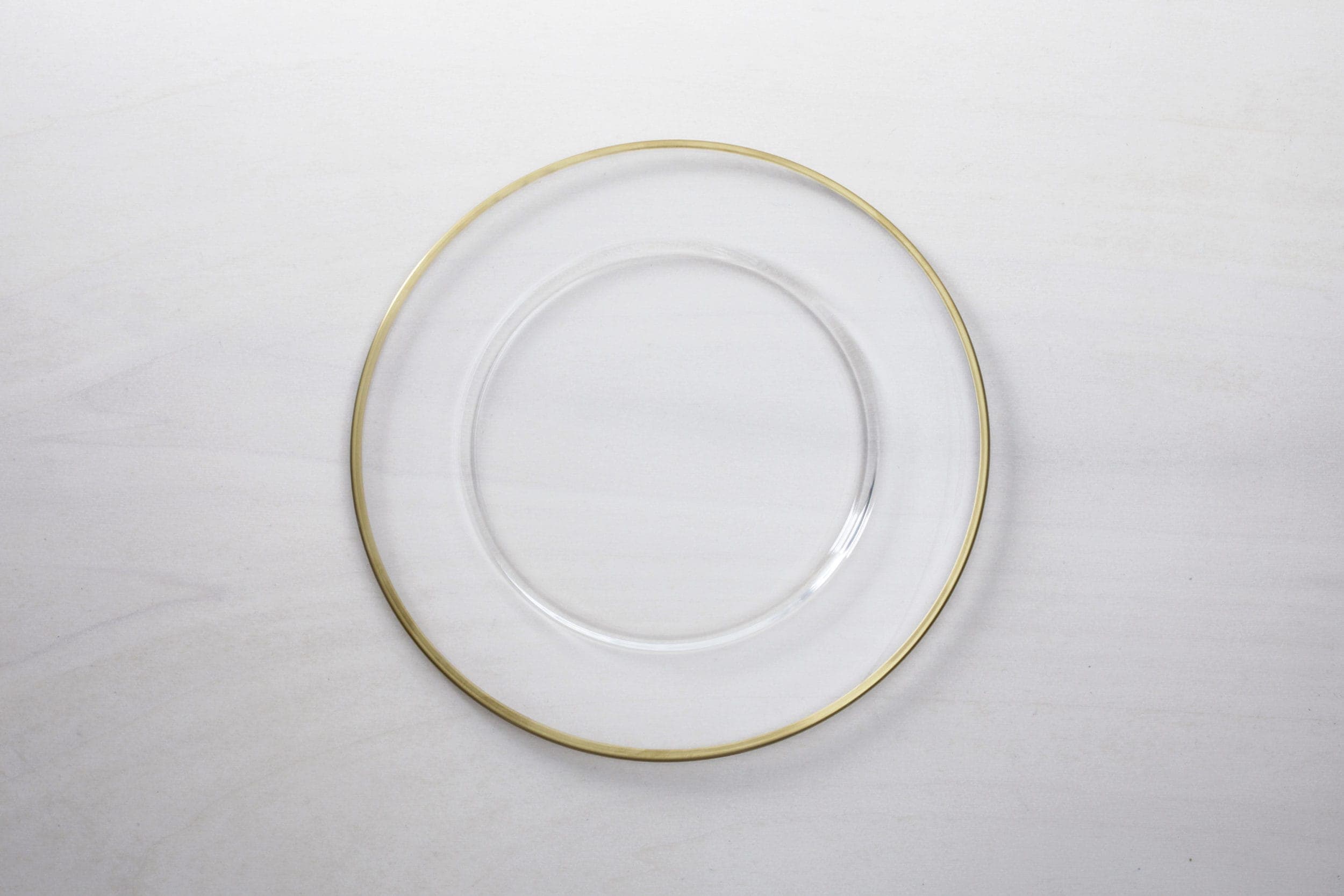 Platzteller Sofia Klarglas mit Goldrand | |