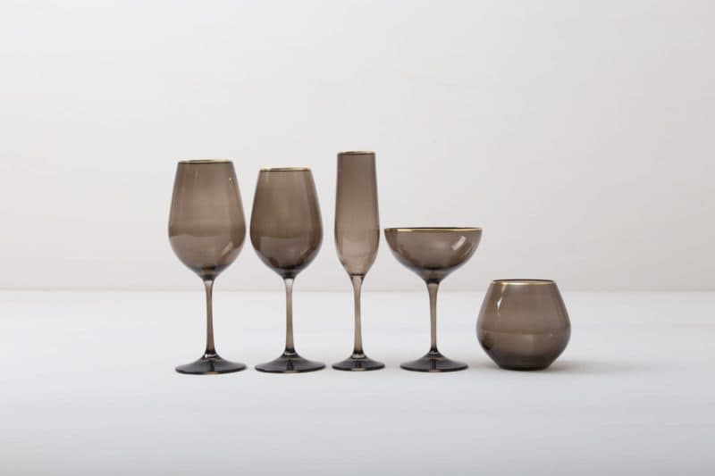 Wine Glass Acadia Smoked Gold Rim 35cl | |