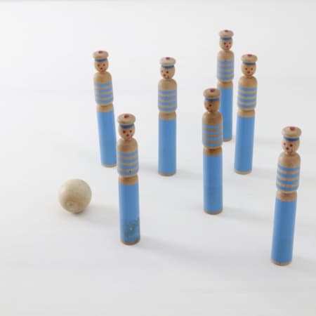 Vintage Kegelmännchen Holz, Kinderecke, Eventdekoration