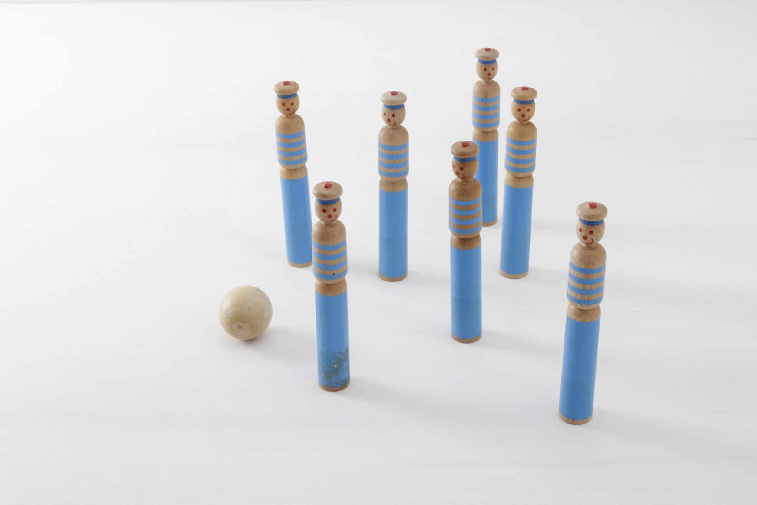 Vintage Kegelmännchen Holz, Kinderecke, Eventdekoration