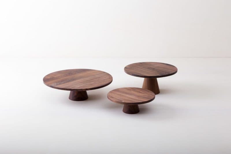  | Our high-quality cake stands Leonor in Wabi-Sabi Style are ideal for presenting and serving cakes, chocolates, sushi and other delicacies. They were made of selected walnut wood and covered with beeswax, of course food safe.This cake stand is available in various sizes and also as the same model Alba made from terracotta, this is covered with glossy lacquer. They can be wonderfully combined and varied. | 