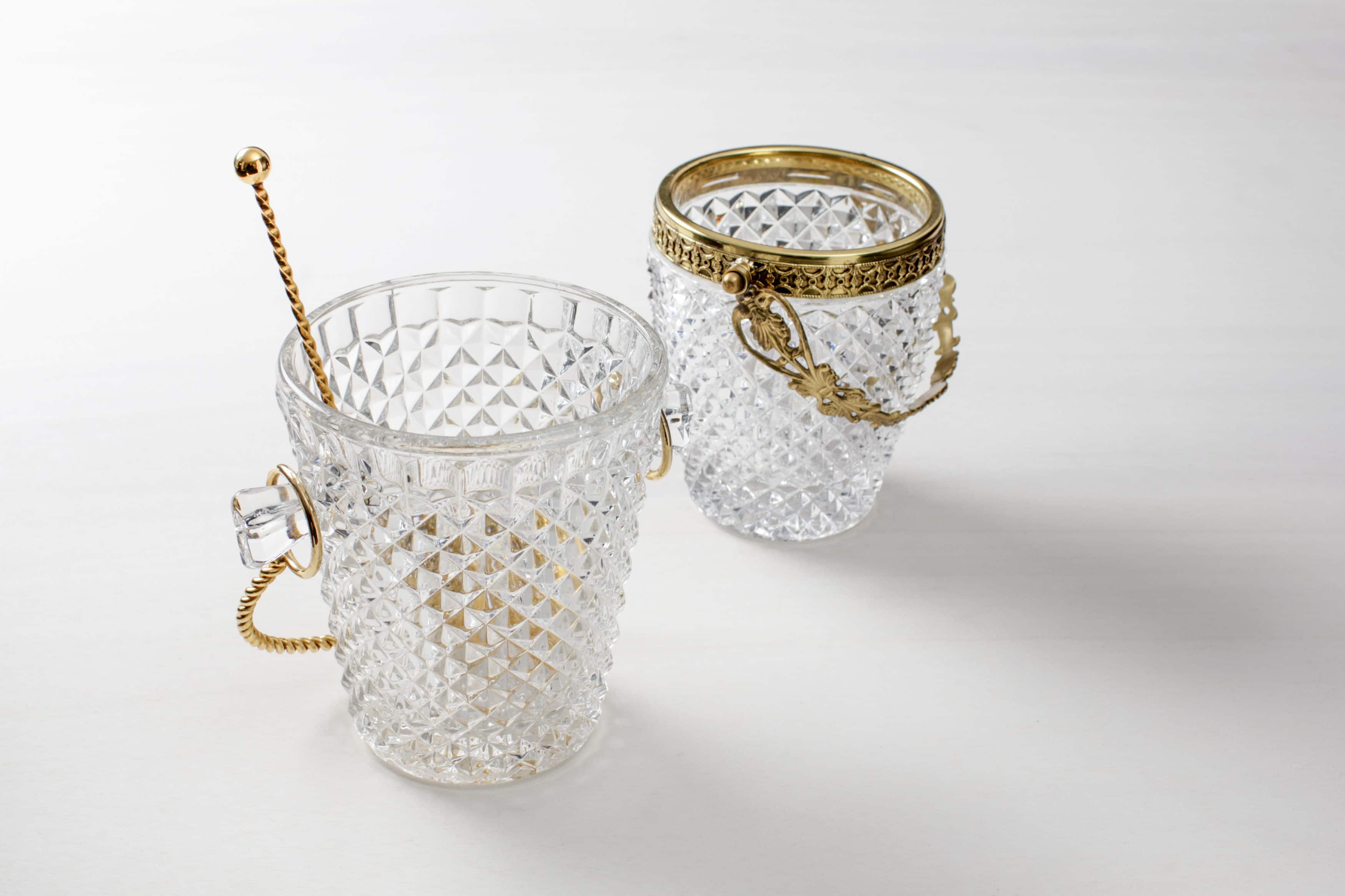 Vintage Eiswürfelbehälter aus Kristallglas mieten