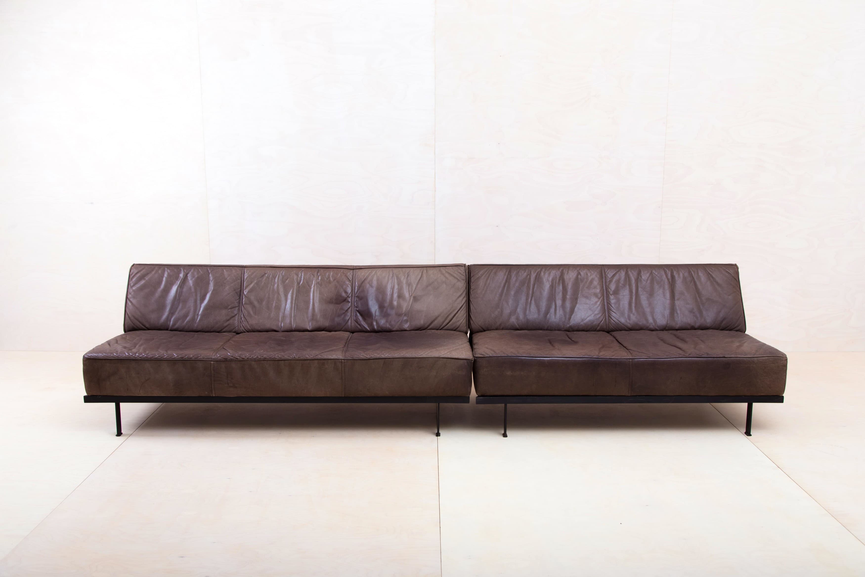 Ledercouch für Event Lounge zu mieten, vintage