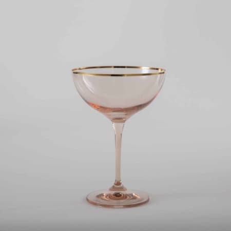 Champagnerschale, rose, Hochzeitstafel, mieten, Goldrand