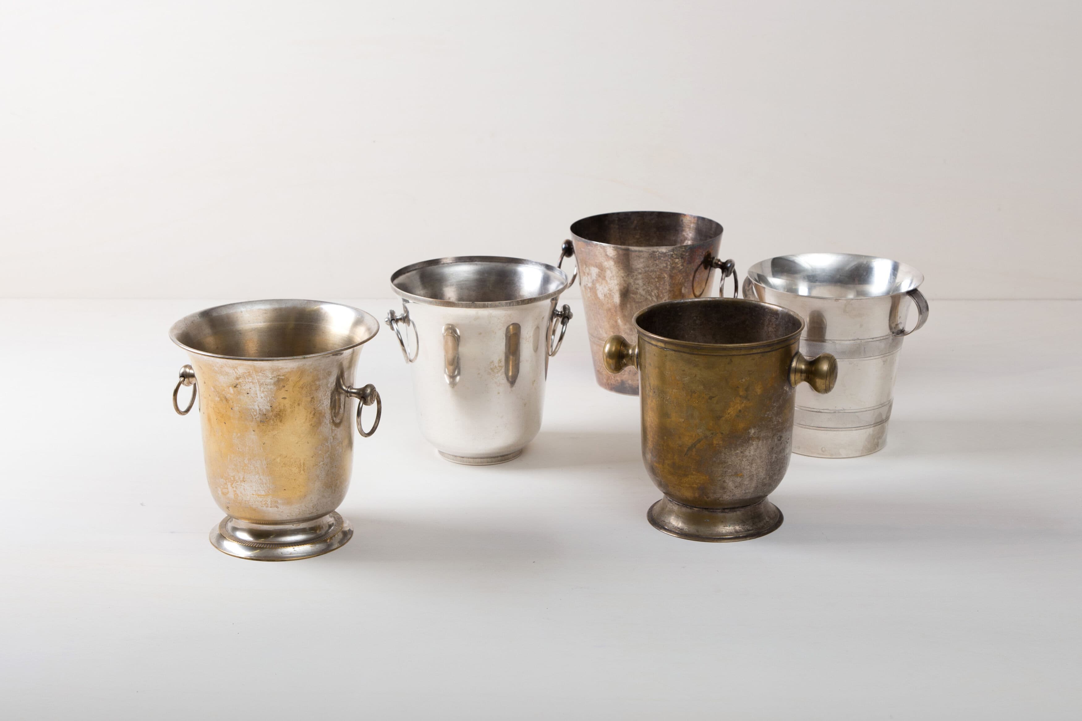 versilberte vintage Champagnerkühler, Hochzeitstafel, Empfang